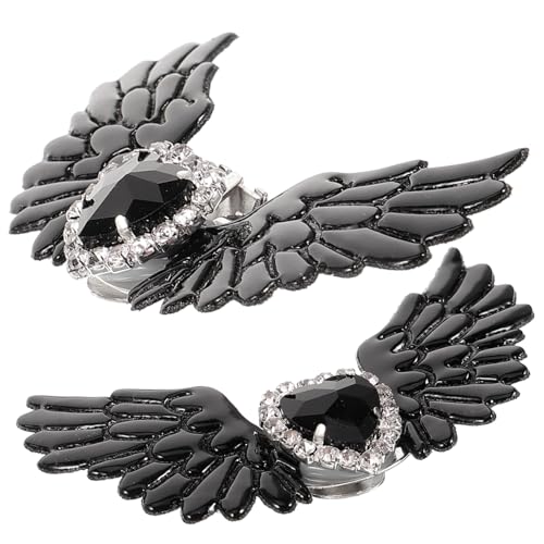 VERDANVERSE Strass Schuhclips mit Engelsflügel und Herz Dekorative Schuhschnallen für Damen Abnehmbare Glitzer Schuhe Ornamente für Partys und Besondere Anlässe von VERDANVERSE