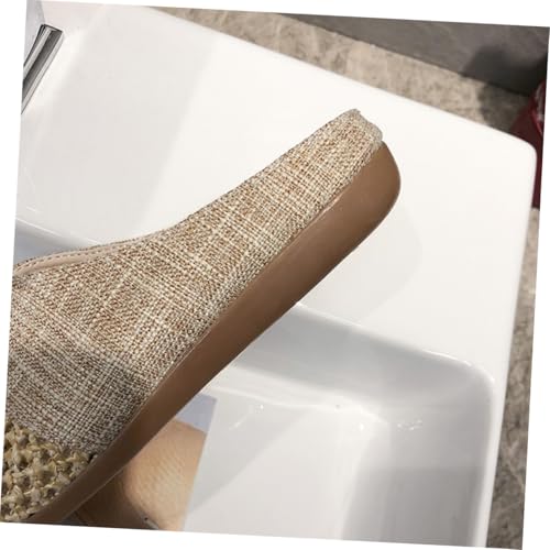 VERDANVERSE Straw Woven Sandals Damen Flache Sommer Pantoletten Leicht Atmungsaktiv Rutschfest Für Freizeit Arbeit Urlaub Party von VERDANVERSE