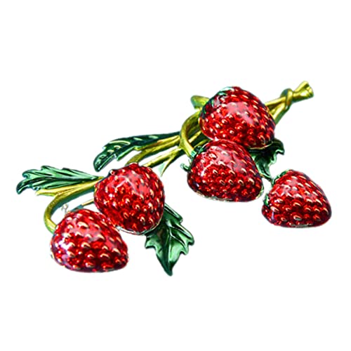 VERDANVERSE Strawberry Brosche Anstecknadel Fruchtiges Schmuckstück Damen Kleidung Dekoration für Mutter Freundin Festliche Anlässe Geburtstag Hochzeit von VERDANVERSE