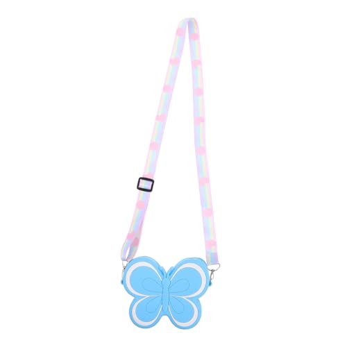 VERDANVERSE Süße Schmetterlings Silikon Münzbörse Mädchen Crossbody Tasche Mini Geldbeutel Blau Sanft Kompakt Tragbar für Geburtstag Weihnachten Party von VERDANVERSE