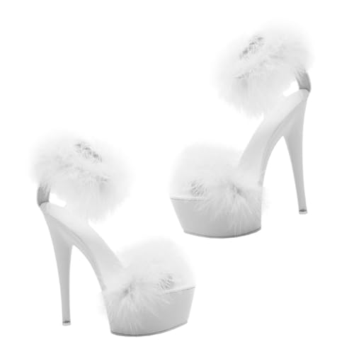 VERDANVERSE Super High Heel Sandalen Damen Sommer Sandalen Elegant Atmungsaktiv Strapazierfähig Mode Schuhe für Arbeit und Party Weiß von VERDANVERSE