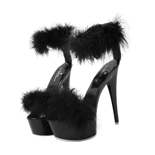 VERDANVERSE Super High Heel Sandaletten Damen Sandalen mit Dekorativem Absatz Modische und Bequeme Sommerschuhe Rutschfeste Strapazierfähige Materialien Atmungsaktiv und Vielseitig von VERDANVERSE