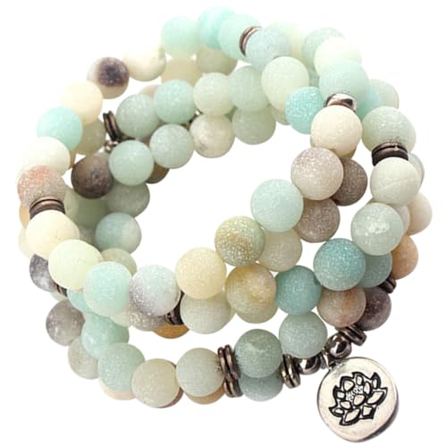 VERDANVERSE Teilige Lotus Perlen Armband Halskette aus Natürlichen Steinperlen Elastisches Herren Rosenkranz Schmuckstück Modisches Damen Accessoire für Alltag Party und Meditation von VERDANVERSE