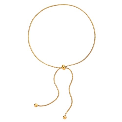 VERDANVERSE Titanstahl Fußkettchen Damen Verstellbar Schlichte Schlangen Knochen Design Dekorative Bein Kette Goldfarben Leicht Anzulegen Modisch und Elegant für Sommermode von VERDANVERSE