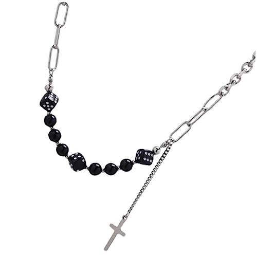VERDANVERSE Titanstahl Halskette Damen Würfel Perlen Kreuz Anhänger Punk Schmuck Hip Hop Stil Valentinstag Statement Kette VERDANVERSE Titanstahl Halskette Damen Würfel Perlen Kreuz Anhänger Punk Schmuck Hip Hop Stil Valentinstag Statement Kette von VERDANVERSE
