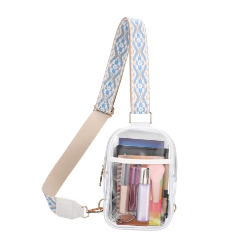 VERDANVERSE Transparente Crossbody Bag aus PVC mit Verstellbarem Schultergurt Reißverschluss Leichte und Praktische Umhängetasche für Konzert Reise und Alltag Moderne Transparente Bauchtasche von VERDANVERSE