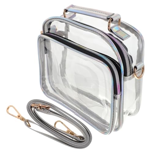 VERDANVERSE Transparente Crossbody Tasche Damen PVC Umhängetasche mit Verstellbarem Schultergurt Leichte Durchsichtige Handtasche für Party Shopping Reisen Alltag von VERDANVERSE