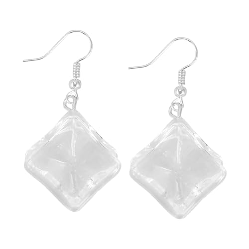 VERDANVERSE Transparente Ice Cube Ohrhänger Damen Leichte Resin Ohrringe Sommer Schmuck Einzigartige Dangle Ohrringe für Frauen und Mädchen Allergiefreundlich von VERDANVERSE