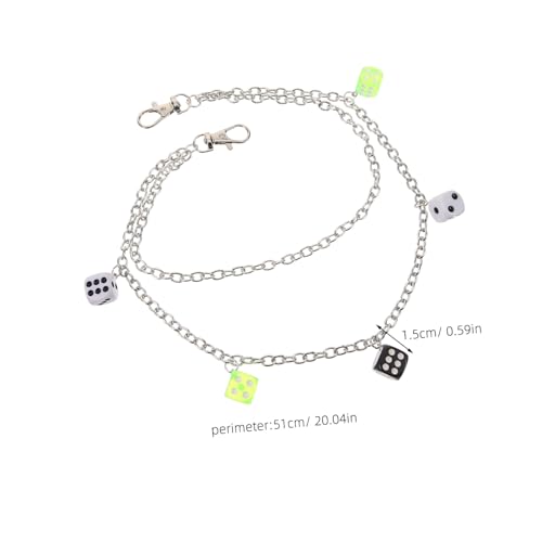 VERDANVERSE Transparente Würfel Hosenkette mit Taschenanhänger Leichter Fester Gürtel Schmuck Modische Punk Kette Vielseitig Kombinierbar für Damen und Herren Auffälliges Design von VERDANVERSE