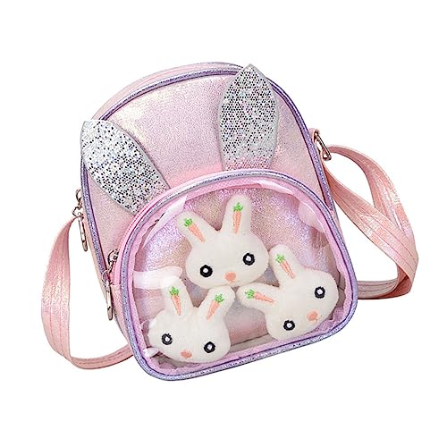 VERDANVERSE Umhängetasche Mädchen Glitzernde Schultertasche Cartoon Kaninchen Verstellbarer Gurt Stilvoll für Alltag Reisen Shopping von VERDANVERSE