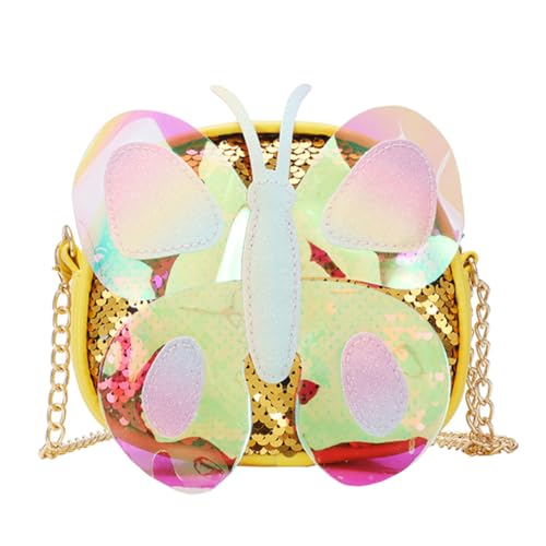 VERDANVERSE Umhängetasche Schmetterling Form Gelb Kette Mädchen Crossbody Bag Süße Geschenkoption für Junge Mädchen mit Feiner Verarbeitung und Auffälligem Design von VERDANVERSE
