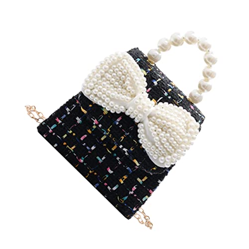 VERDANVERSE Kid Handbag Perlen Schleife Umhängetasche Für Mädchen Kleine Kette Tasche Kinderhandtasche Praktisch Und Langlebig Für Alltag Und Spiel von VERDANVERSE