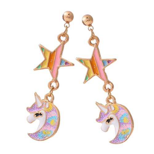 VERDANVERSE Unicorn Ohrstecker Damen Leicht Langlebig Modisch Vielseitig Einhorn Schmuck für Party Hochzeit Abschlussball von VERDANVERSE
