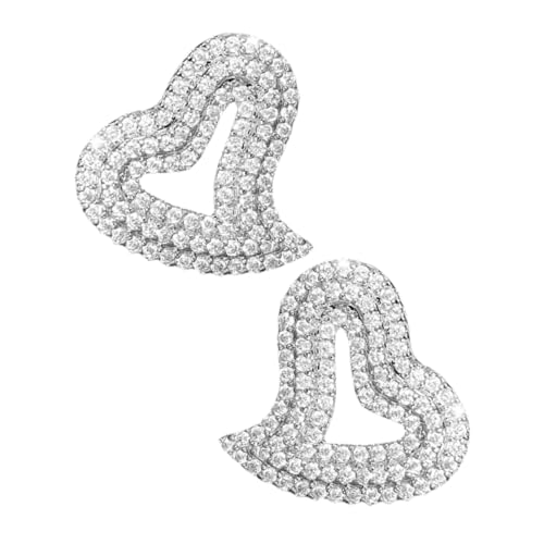 VERDANVERSE Unregelmäßige Herz Ohrstecker Damen Strass Ohrringe Funkelnde Ohrstecker Schmuck Elegant Modisch für Hochzeit und Alltag von VERDANVERSE