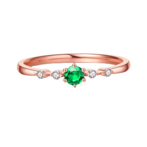 VERDANVERSE Vergoldeter Damenring mit Bunten Strasssteinen Langlebiger Kupfer Schmuck für Alltag Party und Reisen Komfortabel Glatte Oberfläche Modischer Dekorativer Farbsteinring von VERDANVERSE