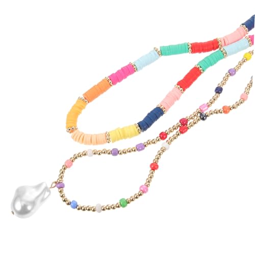 VERDANVERSE Verstellbare Damen Halskette mit Bunten Perlen Boho Stil Hautfreundlich Modisch für Hochzeit Geburtstag Strandparty für Frauen und Freundinnen von VERDANVERSE