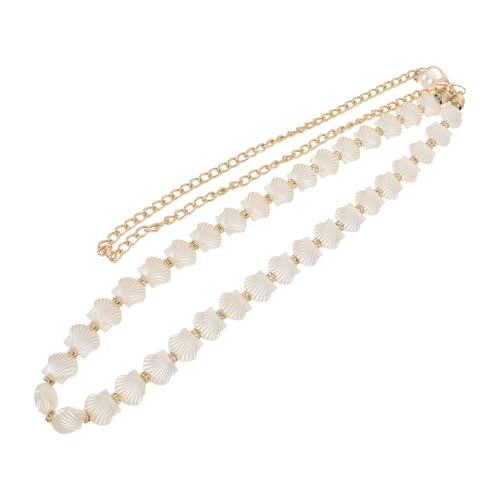 VERDANVERSE Verstellbare Damen Taillenkette mit Weißen Perlen Eleganter Metallgürtel für Kleider Modisches Accessoire für Alltag Party und Fest Langlebiges Zinklegierungsmaterial von VERDANVERSE