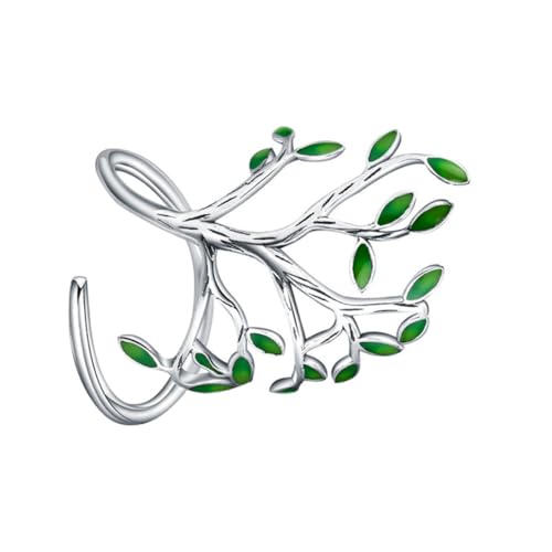 VERDANVERSE Verstellbarer Damen Ring Baum Zweig Design Offener Fingerring Legierung Schmuck Elegant Naturmotiv Weißgold von VERDANVERSE