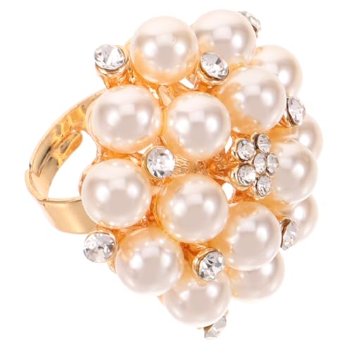 VERDANVERSE Verstellbarer Damenring mit Offener Form und Eleganter Perle Modischer Schmuck aus Langlebiger Legierung Dekorativer Finger Schmuck für Stilbewusste Frauen von VERDANVERSE