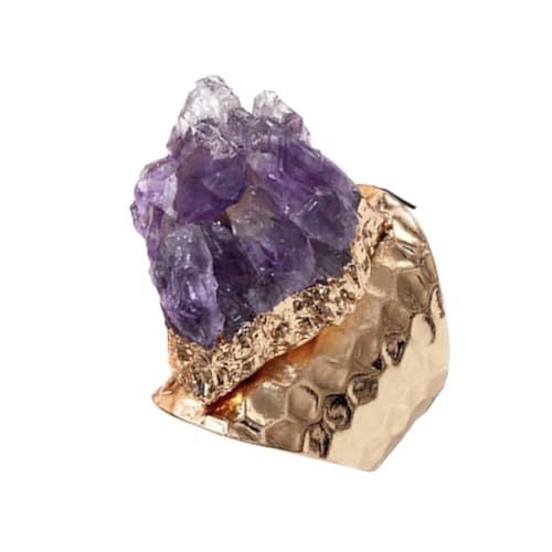 VERDANVERSE Verstellbarer Natürlicher Achat Ring Damen Modischer Breiter Fingerschmuck Eleganter Offener Schmuck für Besondere Anlässe von VERDANVERSE