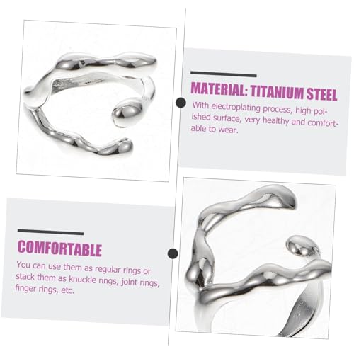 VERDANVERSE Verstellbarer Offener Fingerring Silber Plattiert Länglicher Zeigefinger Ring mit Bambusstruktur Modischer Komfortabler Schmuck für Damen Vielseitig Kombinierbar Langlebig und von VERDANVERSE