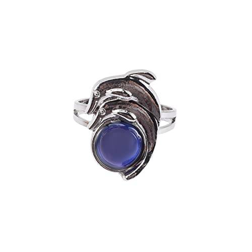 VERDANVERSE Verstellbarer Stimmungsring mit Farbwechsel Offener Tierform für Frauen und Reagiert Temperatur für Freunde von VERDANVERSE
