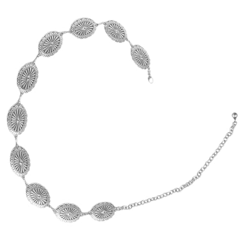 VERDANVERSE Verstellbarer Taillengürtel Damen Metallkette Boho Waist Chain Schmuck für Kleider Eleganter Kettengürtel Silber Accessoire Alltag und Fest von VERDANVERSE