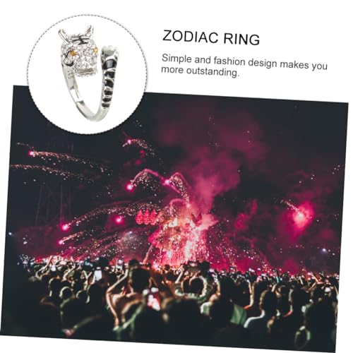 VERDANVERSE Verstellbarer Tiger Zodiac Ring aus Kupfer für Damen und Herren Einzigartiger Tiermotiv Schmuck Modischer Finger Deko Ring zu Geburtstag und von VERDANVERSE