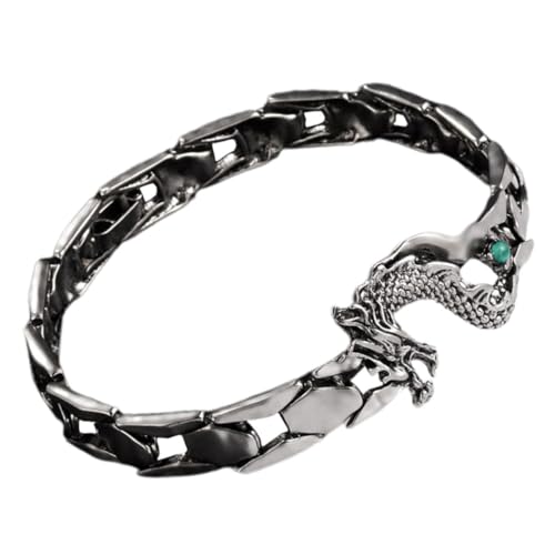 VERDANVERSE Verstellbares Dragon Year Armband Herren Einzigartiges Design Robustes Stahlarmband mit Langlebigem Verschluss Modisches Drachenmotiv Individuell Tragbares Schmuckstück für Männer von VERDANVERSE