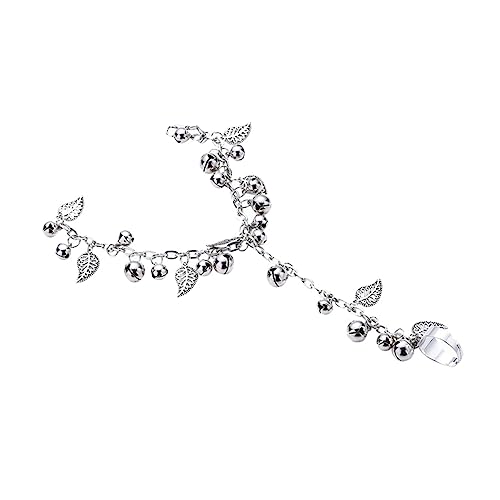 VERDANVERSE Vintage Bell Fringe Armband mit Integriertem Ring Boho Schmuck für Bauchtanz Party und Kostüm Handgefertigt Modisches Arm und Handdekor Perfektes für Frauen von VERDANVERSE