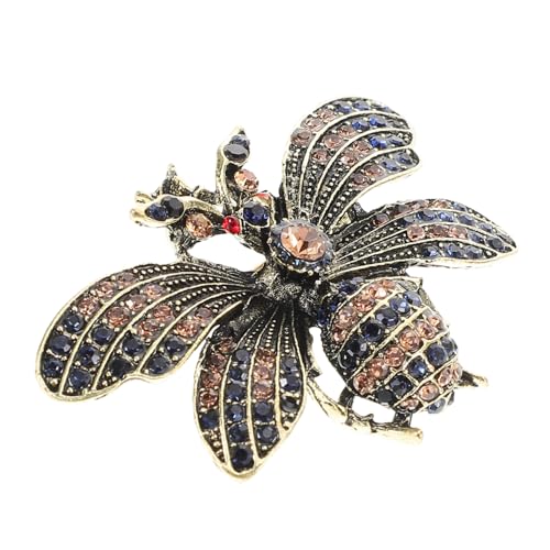 VERDANVERSE Vintage Bienen Brosche mit Strasssteinen Unisex anstecknadel Imker design Modische Insektenbrosche für Kleidung Hüte und Schals Stilvolle Schmuckverzierung für Damen und Herren von VERDANVERSE