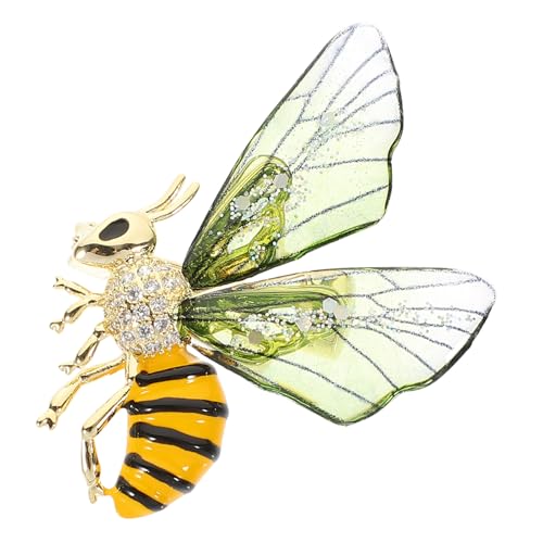VERDANVERSE Vintage Bienenbrosche aus Robustem Material mit Transparenten Acrylflügeln Modisches Kleidungsaccessoire für Mäntel Schals und Hüte Einfach Anzubringen Glänzende Langlebige von VERDANVERSE