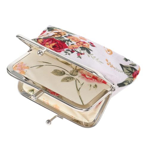 VERDANVERSE Vintage Damen Geldbörse mit Blumenmuster Multifunktionale Kosmetiktasche Canvas für Münzen Karten und Kleine Essentials Perfekter für Alltag und Ausgehen von VERDANVERSE
