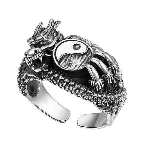 VERDANVERSE Vintage Drachenring Metall für Herren Robuster Kostümschmuck mit Einzigartigem Design für an Freunde und Attraktiver und Langlebiger Herrenring von VERDANVERSE