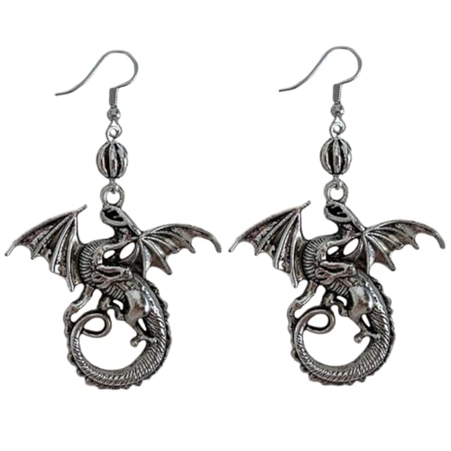 VERDANVERSE Retro Drachenohrringe Damen Tropfenohrringe Aus Legierung Für Frauen Mädchen Mit Punk-stil Für Halloween-partys Und Festivals von VERDANVERSE