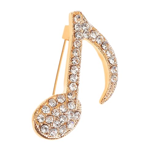 VERDANVERSE Vintage Musiknoten Brosche Pin mit Strass Modischer Floral Akzent Vielseitiger Schal Pulloverclip Retro Anstecknadel für Jacken Hemden Rucksäcke Elegantes Accessoire von VERDANVERSE