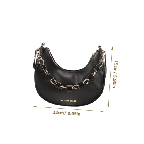 VERDANVERSE Vintage PU Crossbody Bag Damen Einfache Umhängetasche Elegant Kleine Schultertasche Handtasche Alltag Abendtasche Schwarz von VERDANVERSE