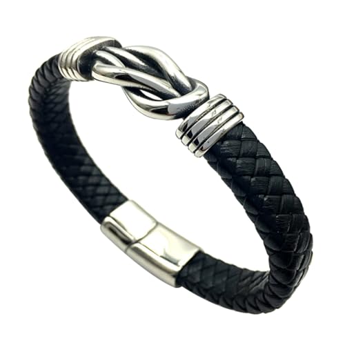 VERDANVERSE Vintage Punk Herren Armband aus Echtem mit Edelstahlverschluss Kreative Modeschmuck Kette in Schwarz Robust und Langlebig für Konzert und Cosplay von VERDANVERSE