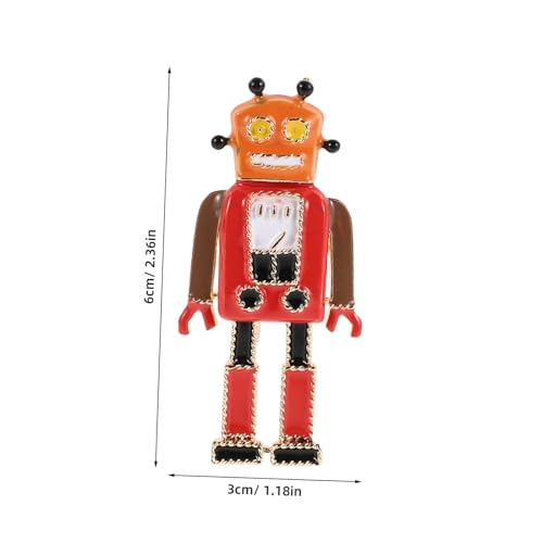 VERDANVERSE Vintage Roboter Brosche Pin Kreative Legierung Retro Schal Anstecknadel für Herrenjacken Anzug Studententasche Modisches Accessoire Weinrot von VERDANVERSE