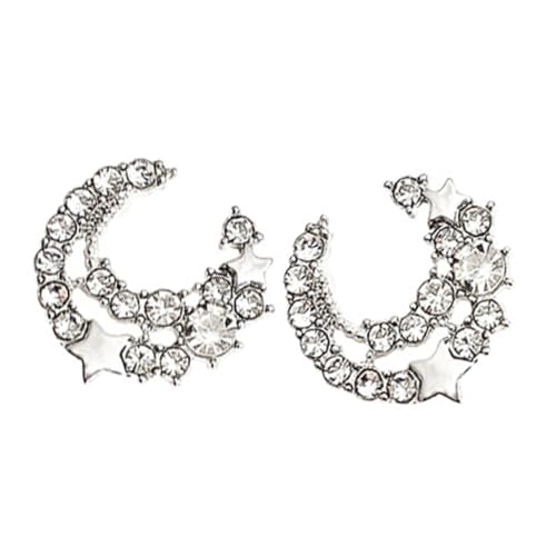 VERDANVERSE Voll Funkelnde Mond Stern ohrstecker Damen Schmuck Modische Ohrringe für Frauen Eleganter Look Geschenkidee für Freundin Mutter von VERDANVERSE