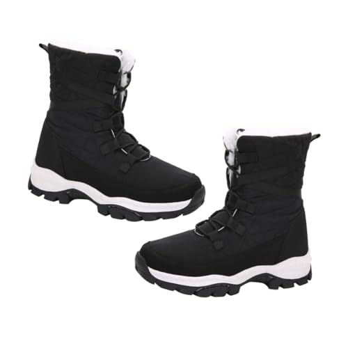VERDANVERSE Warme Damen Schneestiefel mit Hohem Schaft Rutschfeste Sohle Weiches Plüschfutter Winterboots für Kalte Tage Komfortabel und Wärmend Schwarz von VERDANVERSE