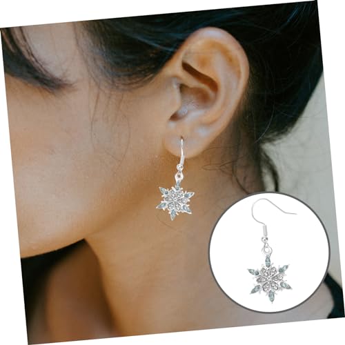 VERDANVERSE Wasserblaue Schneeflocken Ohrringe mit Strassbesatz Filigrane Legierung Ohrhänger für Mädchen und Frauen Eleganter Ohrschmuck für Festliche Anlässe und Alltag von VERDANVERSE