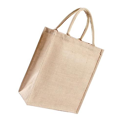 VERDANVERSE Wasserdichte Jute Tragetasche Handliche Einkaufstasche aus Sackstoff Robuste Obstbeutel für Umweltbewusste Leichte Mehrzwecktasche für Unterwegs von VERDANVERSE
