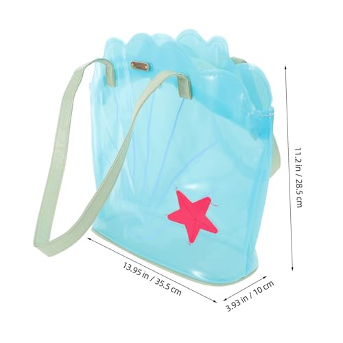 VERDANVERSE Wasserdichte Transparente Strandtasche mit Muschel-design Große Kapazität Vielseitige Schulter Handtasche für Frauen Sommerliche Pool Reisetasche Modisches Strandaccessoire von VERDANVERSE