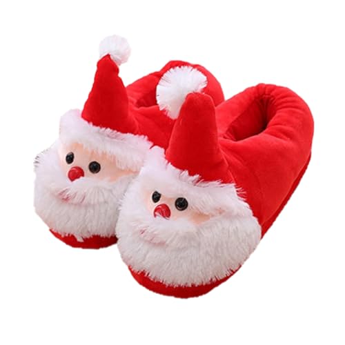 VERDANVERSE Weiche Warme Plüsch Hausschuhe mit Rutschfester Sohle und Weihnachtsmann Design Gemütliche Home Slipper für Damen für Herbst und Winter von VERDANVERSE