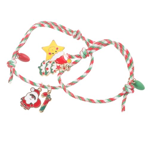 VERDANVERSE Weihnachtliche Partnerarmbänder mit Herzförmigem Magnet Geflochtene Freundschaftsarmbänder für Freundinnen Einzigartiges Geschenk zu Weihnachten Stilvoll und Vielseitig Tragbar von VERDANVERSE