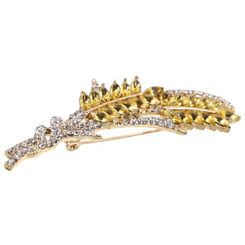 VERDANVERSE Weizenbrosche Damen Modisch Einzigartig mit Integriertem Schalclip Sicherheitsbrosche aus Zinklegierung und Strass für Anzug Mantel Bankett Hochzeit Party Schmuck von VERDANVERSE