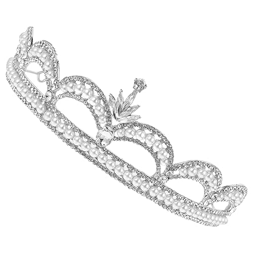 VERDANVERSE Wunderschöne Braut Tiara Strass und Perlen Leichtes Sicheres Stirnband für Hochzeit Geburtstag Party und Festliche Anlässe Eleganter Kopfschmuck für Damen von VERDANVERSE