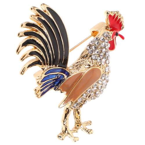 VERDANVERSE Zinklegierung Brosche Damen Kreative Hahn Anstecknadel Modischer Schmuck für Kleidung Schal Revers Eleganter Hüte Schmuck Einzigartige Party Accessoires Stilvolle Brosche für von VERDANVERSE