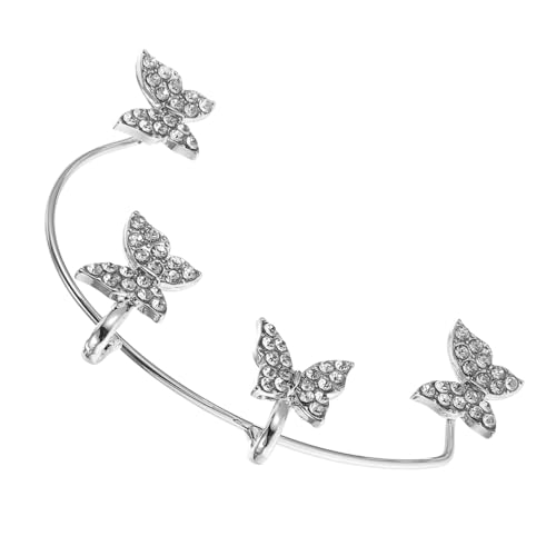 VERDANVERSE Zirkon Schmetterling Ohrringe Glänzend Piercing Ohrclip Für Mädchen Schmuck Ohrcrawler Ohrklemme Schmuckstück Schmetterlingsdesign von VERDANVERSE